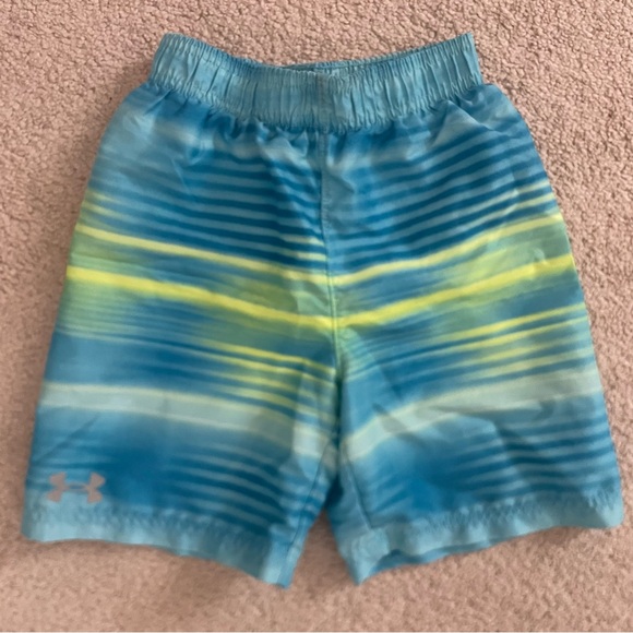 Under Armour boys swim trunks. Size 6. Light blue with yellow. - Picture 1 of 3